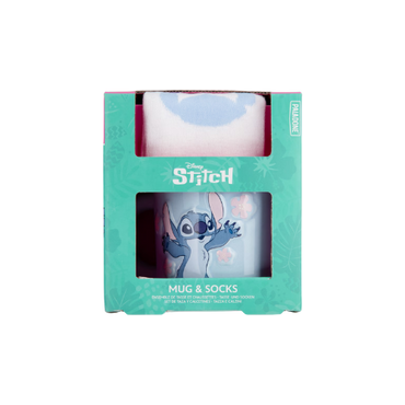 "Disney Stitch Embossed Mug and Socks Christmas Gift Set – Cute Holiday Present for £12"